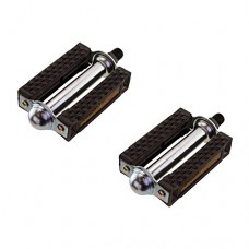 Square Classic Retro Bicycle 804 Pedals Chrome/Black  Various Axle Sizes - B078H7VPM1